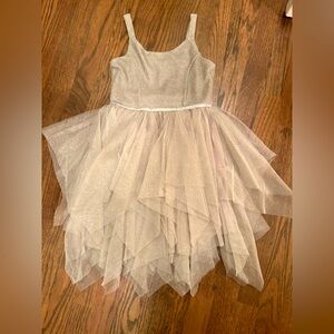 Girls cat and jack silver spaghetti dress. Size small / 6.